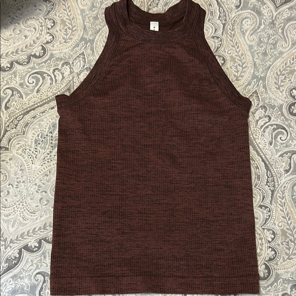 Sleeveless brown and black  Textured Tank Top